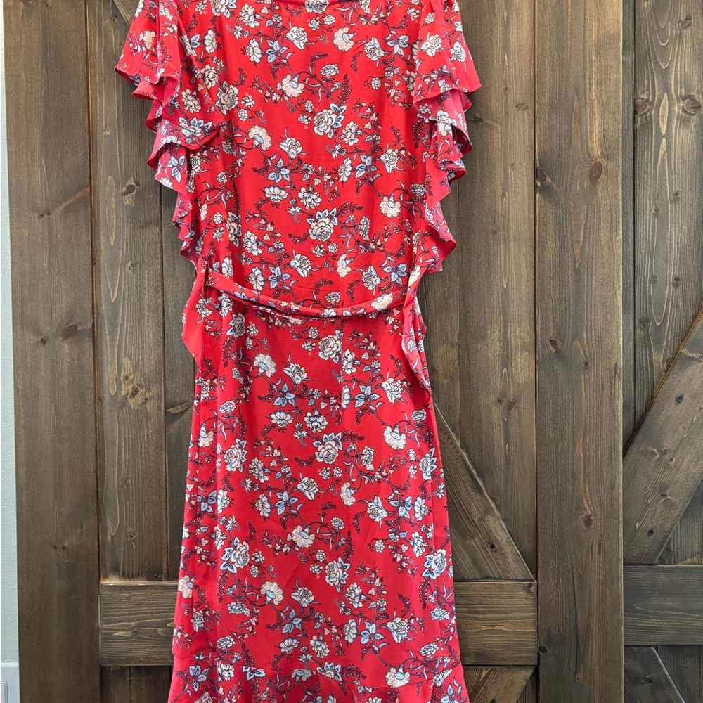 Max Studio Red Ruffled Tiered Sundress - Picture 2 of 3